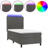 vidaXL Sommier à lattes de lit matelas et LED Gris foncé 100x200 cm