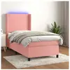 vidaXL Sommier à lattes de lit matelas et LED Rose 80x200 cm Velours