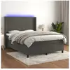 vidaXL Sommier à lattes de lit matelas et LED Gris foncé 140x190 cm