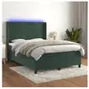 vidaXL Sommier à lattes de lit matelas et LED Vert foncé 140x190 cm