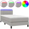 vidaXL Sommier à lattes de lit et matelas et LED Gris clair 180x200 cm