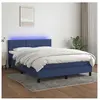 vidaXL Sommier à lattes de lit avec matelas LED Bleu 140x190 cm Tissu