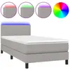 vidaXL Sommier à lattes de lit et matelas et LED Gris clair 180x200 cm