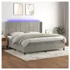 vidaXL Sommier à lattes de lit matelas et LED Gris clair 200x200 cm
