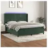 vidaXL Sommier à lattes de lit matelas et LED Vert foncé 180x200 cm