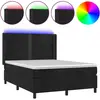 vidaXL Sommier à lattes de lit matelas et LED Noir 140x190 cm Velours