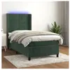 vidaXL Sommier à lattes de lit matelas LED Vert foncé 90x200cm Velours