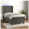 vidaXL Sommier à lattes de lit matelas LED Gris foncé 90x200cm Velours