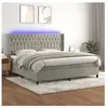 vidaXL Sommier à lattes de lit matelas et LED Gris clair 200x200 cm