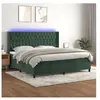 vidaXL Sommier à lattes de lit matelas et LED Vert foncé 200x200 cm