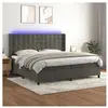 vidaXL Sommier à lattes de lit matelas et LED Gris foncé 200x200 cm