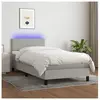 vidaXL Sommier à lattes de lit avec matelas et LED Gris clair 80x200cm