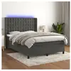 vidaXL Sommier à lattes de lit matelas et LED Gris foncé 140x190 cm