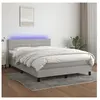vidaXL Sommier à lattes de lit et matelas et LED Gris clair 140x200 cm