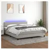 vidaXL Sommier à lattes de lit et matelas et LED Gris clair 180x200 cm