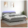 vidaXL Sommier à lattes de lit et matelas et LED Gris foncé 180x200 cm