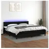 vidaXL Sommier à lattes de lit et matelas et LED Noir 200x200 cm Tissu