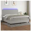 vidaXL Sommier à lattes de lit et matelas et LED Gris clair 200x200 cm
