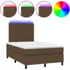 vidaXL Sommier à lattes de lit et matelas LED Marron foncé 160x200 cm
