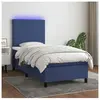 vidaXL Sommier à lattes de lit avec matelas et LED Bleu 90x190cm Tissu