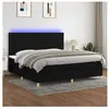 vidaXL Sommier à lattes de lit et matelas et LED Noir 200x200 cm Tissu