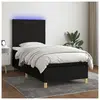 vidaXL Sommier à lattes de lit et matelas et LED Noir 90x200 cm Tissu