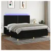 vidaXL Sommier à lattes de lit et matelas et LED Noir 200x200 cm Tissu