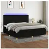 vidaXL Sommier à lattes de lit et matelas et LED Noir 200x200 cm Tissu