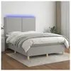 vidaXL Sommier à lattes de lit et matelas et LED Gris clair 140x190 cm