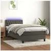 vidaXL Sommier à lattes de lit avec matelas LED Gris foncé 100x200 cm