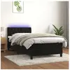 vidaXL Sommier à lattes de lit avec matelas et LED Noir 90x200 cm
