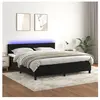 vidaXL Sommier à lattes de lit avec matelas et LED Noir 180x200 cm