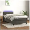 vidaXL Sommier à lattes de lit et matelas et LED Gris foncé 90x190cm