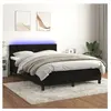 vidaXL Sommier à lattes de lit avec matelas et LED Noir 140x190 cm