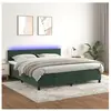 vidaXL Sommier à lattes de lit avec matelas LED Vert foncé 180x200 cm