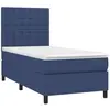 vidaXL Sommier à lattes de lit avec matelas et LED Bleu 90x190cm Tissu