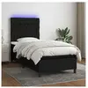 vidaXL Sommier à lattes de lit et matelas et LED Noir 100x200 cm Tissu