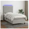 vidaXL Sommier à lattes de lit avec matelas et LED Gris clair 90x200cm