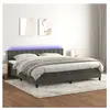 vidaXL Sommier à lattes de lit matelas et LED Gris foncé 200x200 cm