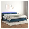 vidaXL Sommier à lattes de lit avec matelas LED Bleu foncé 200x200 cm