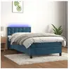 vidaXL Sommier à lattes de lit avec matelas et LED Bleu foncé 90x190cm