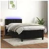 vidaXL Sommier à lattes de lit avec matelas et LED Noir 90x200 cm