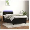 vidaXL Sommier à lattes de lit avec matelas et LED Noir 90x190 cm