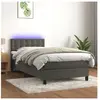 vidaXL Sommier à lattes de lit avec matelas LED Gris foncé 100x200 cm