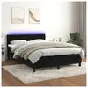 vidaXL Sommier à lattes de lit avec matelas et LED Noir 140x190 cm