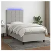 vidaXL Sommier à lattes de lit avec matelas et LED Gris clair 90x190cm