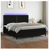 vidaXL Sommier à lattes de lit et matelas et LED Noir 200x200 cm Tissu