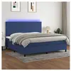 vidaXL Sommier à lattes de lit et matelas et LED Bleu 200x200 cm Tissu