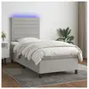 vidaXL Sommier à lattes de lit avec matelas et LED Gris clair 90x190cm