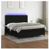 vidaXL Sommier à lattes de lit et matelas et LED Noir 180x200 cm Tissu